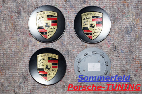 Original Porsche Wheel centre Caps black matt New