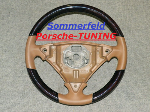 Porsche Cayenne 955 + 957 steering wheel beige wood