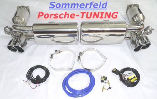Porsche 996 Turbo valved exhaust muffler PSE + 200 Zell Kat